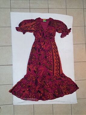 Farm Rio Macaw Forest Maxi Dress - Women's size SMALL